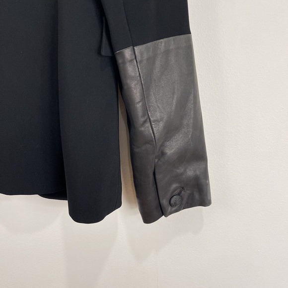 Rag & Bone | Black/Black Timeless Single Breasted Blazer with Leather Trim NWT 4 - Picture 14 of 16